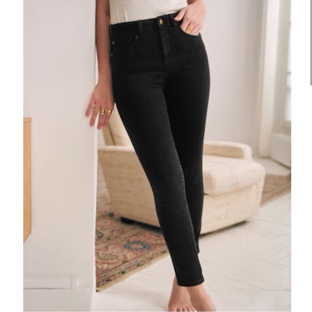 Sezane Perfect Slim Jeans in Black Skinny Size 28 High Waisted